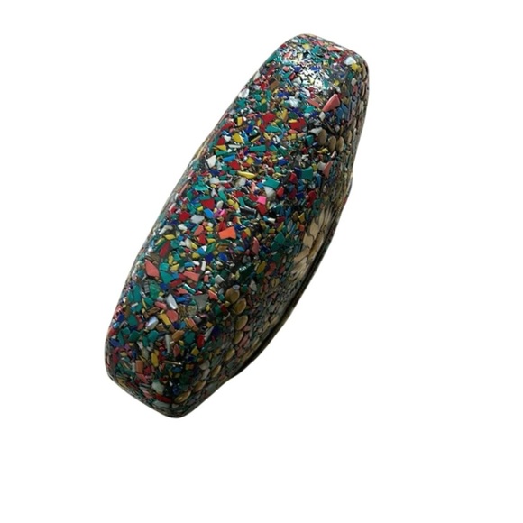 Ramla Designer Vibrant Floral Mosaic Clutch Chain included NWOT - Picture 6 of 10